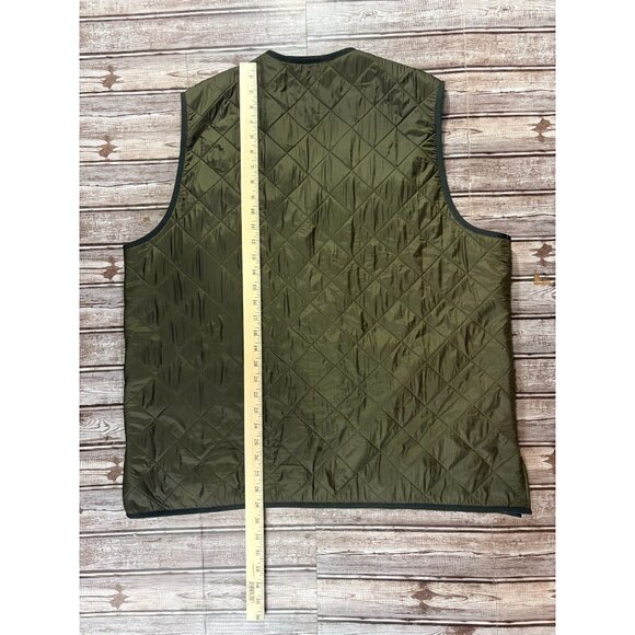 Barbour Polarquilt Waistcoat Zip in Jacket sz XL color Olive Green - Picture 7 of 7
